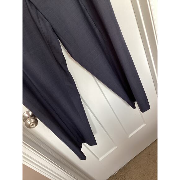 Canali Men's 100% Pure Wool Flat Front Dress Pants Business Navy Blue Size 39 - Picture 3 of 10